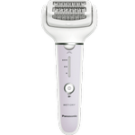 Epilator Panasonic ES-EY30-V503, Wet & Dry, Cordless, 2discuri & 60 pensete, Senzor presiune, Discuri duble, Cap flexibil si pivotant la 90°, 3 viteze (Alb/Mov)