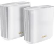 Sistem Mesh Wi-Fi ASUS XT9(W-2-PK), AX7800, Tri-Band Gigabit, Wi-Fi 6, AiMesh, cu acoperire completa pentru casa (Alb)