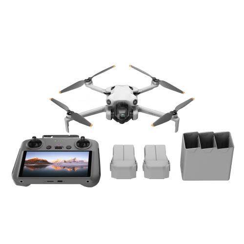 Drona DJI Mini 4 PRO Fly More Combo + Smart Controller RC 2, 48MP, 4K UHD, GPS, 20km, 34 min, 16m/s (Gri)