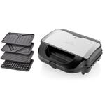 Aparat pentru sandwichmaker, Eta, diverse tave interchimbabile, Negru/Argintiu