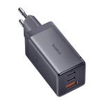 Incarcator retea Baseus GaN5, 65W, 2x USB-C, 1x USB, cablu USB-C inclus (Gri)