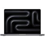 Laptop Apple MacBook Pro 14 2023 (Procesor Apple M3 (8-core CPU / 10-core GPU) 14.2" Liquid Retina XDR, 8GB, 512GB SSD, Mac OS Sonoma, Layout INT, Gri) + adaptor priza US - EU
